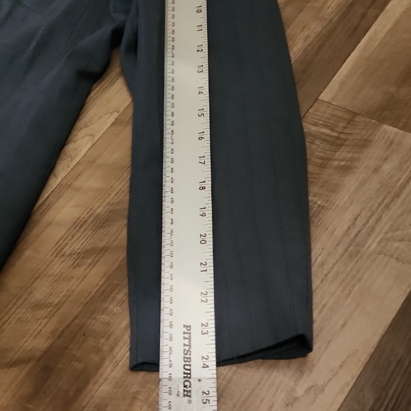 Harvé Benard Gray Pinstripe Long Blazer Coat Sz18 Plus Size Office Career Chic - Picture 10 of 12